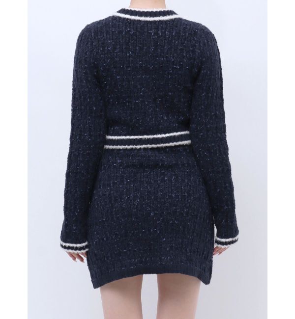 RESEXXY「バイカラーツイードニットカーディガン【セットアップ着用可能】」|カーディガン|