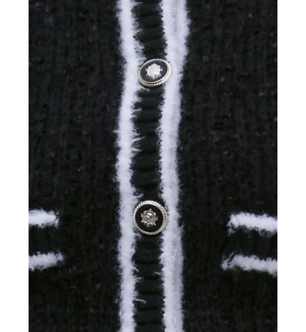 RESEXXY「バイカラーツイードニットカーディガン【セットアップ着用可能】」|カーディガン|