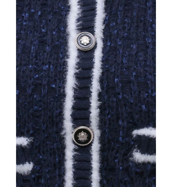 RESEXXY「バイカラーツイードニットカーディガン【セットアップ着用可能】」|カーディガン|