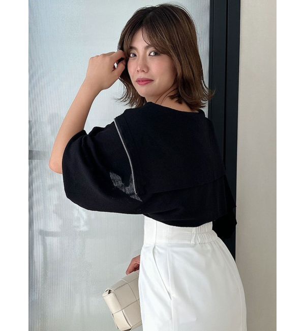 dazzlin「シアーレイヤードジップトップス」|カーディガン|