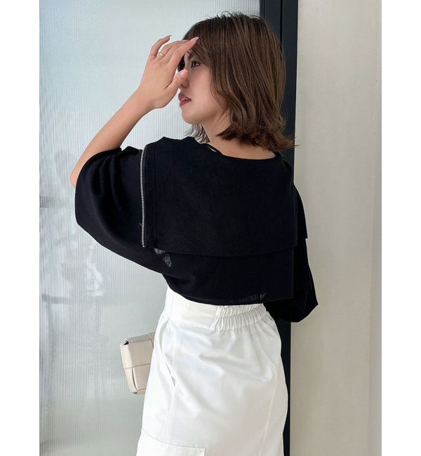 dazzlin「シアーレイヤードジップトップス」|カーディガン|