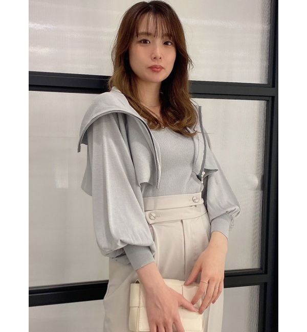 dazzlin「シアーレイヤードジップトップス」|カーディガン|