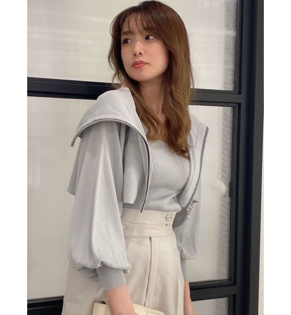 dazzlin「シアーレイヤードジップトップス」|カーディガン|