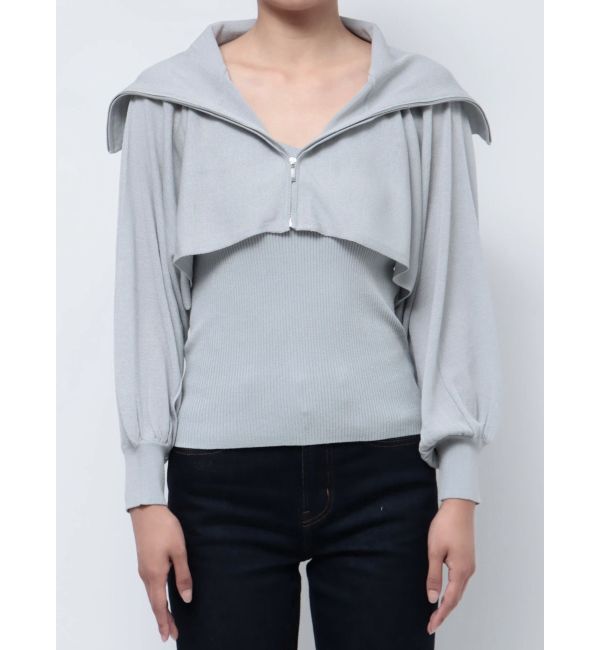 dazzlin「シアーレイヤードジップトップス」|カーディガン|