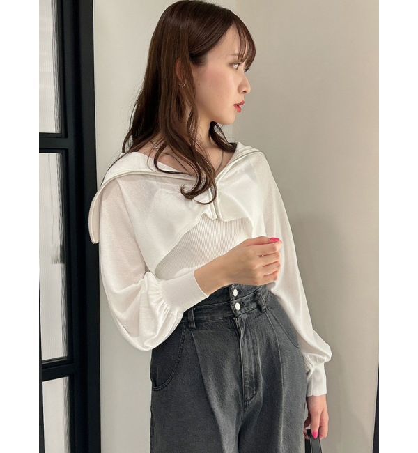 dazzlin「シアーレイヤードジップトップス」|カーディガン|