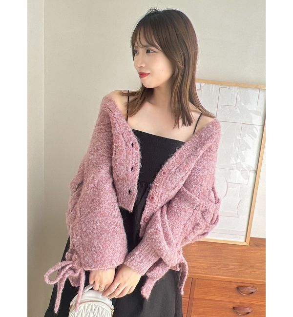 dazzlin「ケーブルショートカーディガン」|カーディガン|ピンク