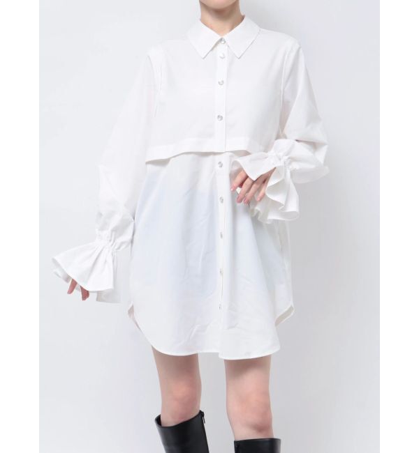 dazzlin「2WAYショートミニシャツワンピース」|ワンピース|オフホワイト