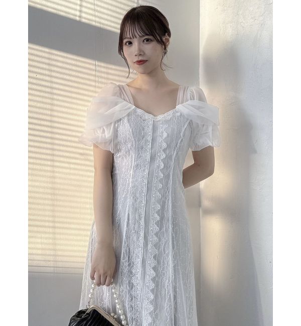 dazzlin「チュールベールレースワンピース」|ドレス|