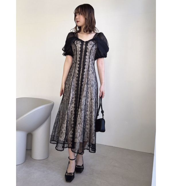 dazzlin「チュールベールレースワンピース」|ドレス|
