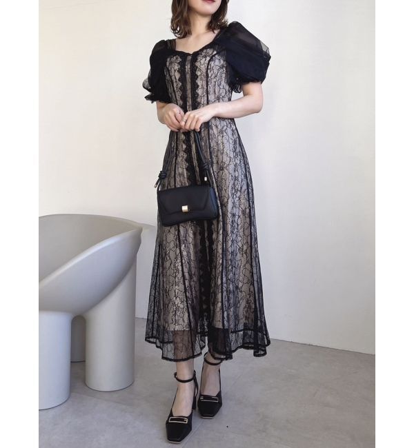 dazzlin「チュールベールレースワンピース」|ドレス|