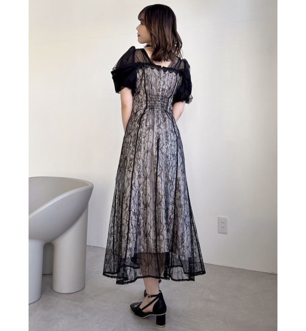 dazzlin「チュールベールレースワンピース」|ドレス|