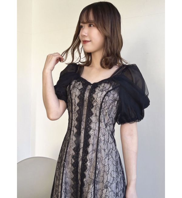 dazzlin「チュールベールレースワンピース」|ドレス|