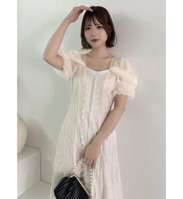 dazzlin「チュールベールレースワンピース」|ドレス|