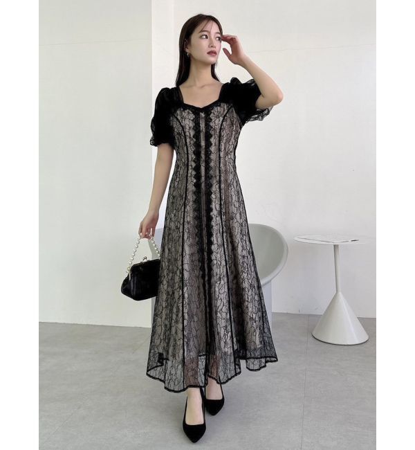 dazzlin「チュールベールレースワンピース」|ドレス|