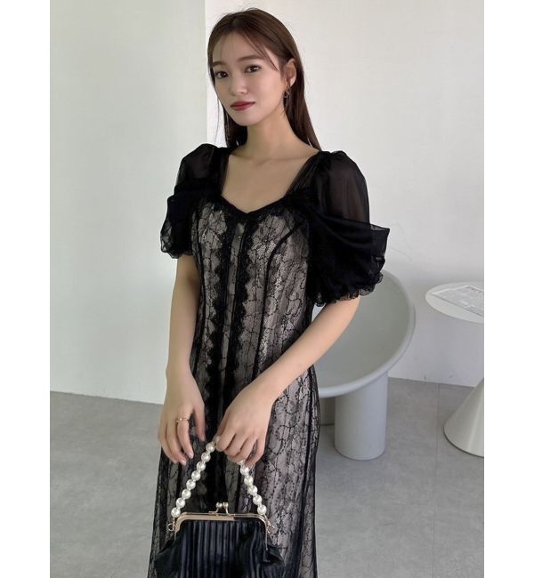 dazzlin「チュールベールレースワンピース」|ドレス|