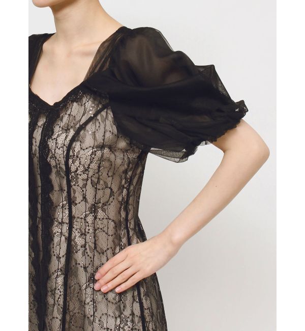 dazzlin「チュールベールレースワンピース」|ドレス|