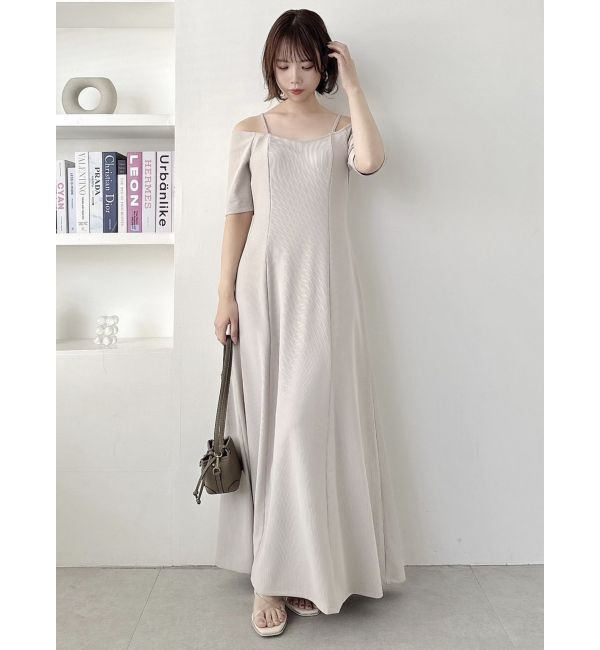 dazzlin「5分袖チュールギャザービスチェワンピース」|ワンピース|