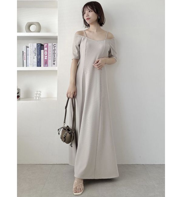 dazzlin「5分袖チュールギャザービスチェワンピース」|ワンピース|