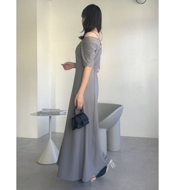 dazzlin「5分袖チュールギャザービスチェワンピース」|ワンピース|