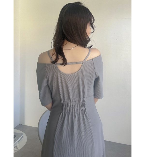 dazzlin「5分袖チュールギャザービスチェワンピース」|ワンピース|