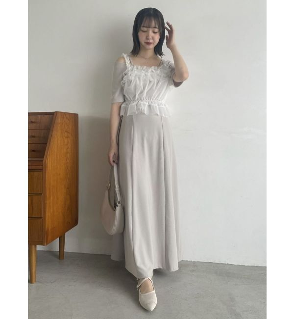 dazzlin「5分袖チュールギャザービスチェワンピース」|ワンピース|