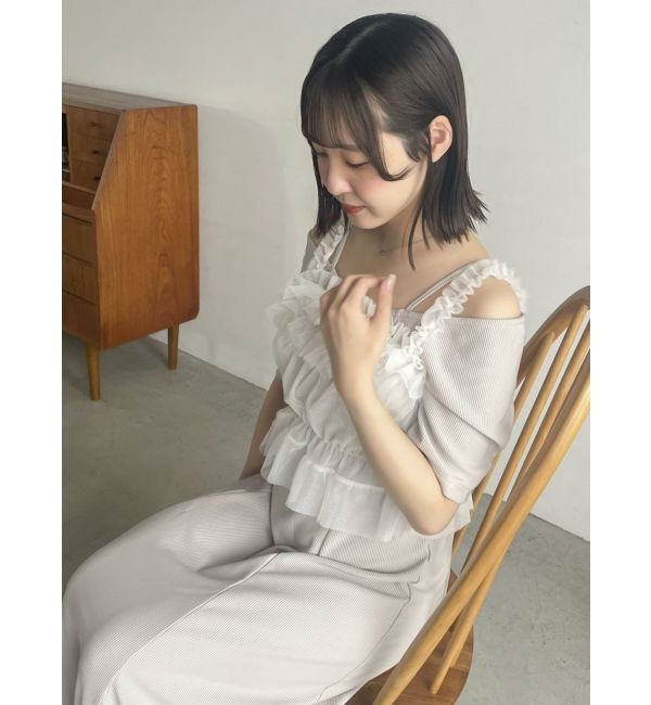 dazzlin「5分袖チュールギャザービスチェワンピース」|ワンピース|