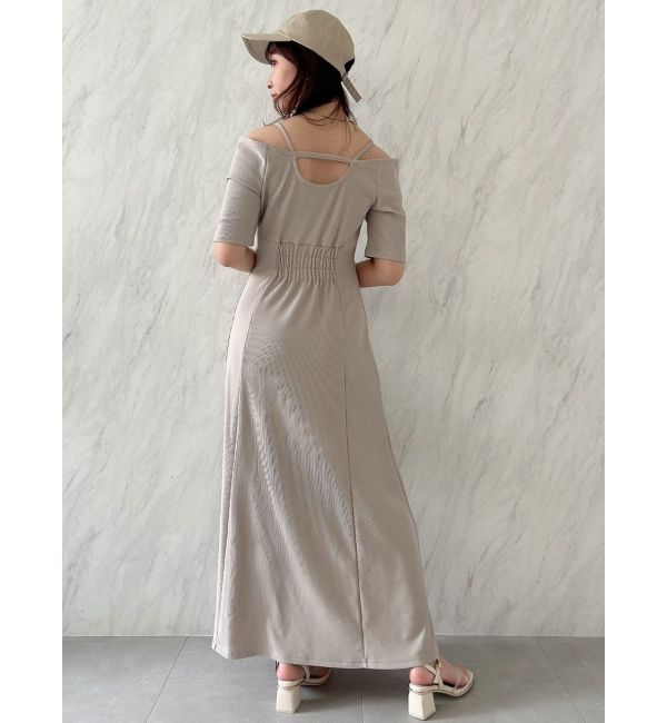 dazzlin「5分袖チュールギャザービスチェワンピース」|ワンピース|