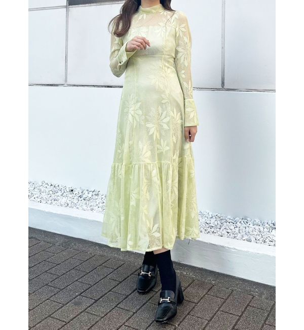 MERCURYDUO「レースティアードワンピース」|ワンピース|ライム