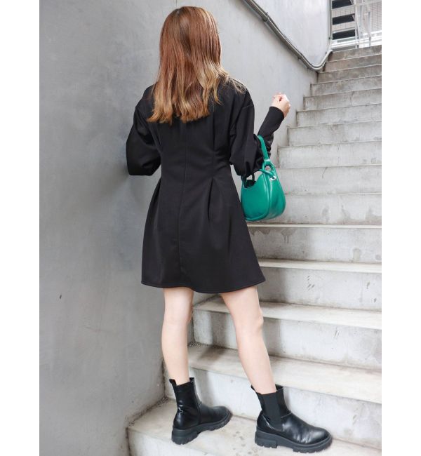 MURUA「パフスリーブタックミニワンピース」|ワンピース|