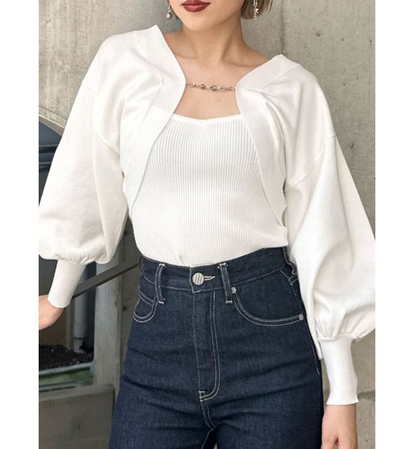 MURUA「ボレロカーデ&times;キャミSET」|カーディガン|ホワイト