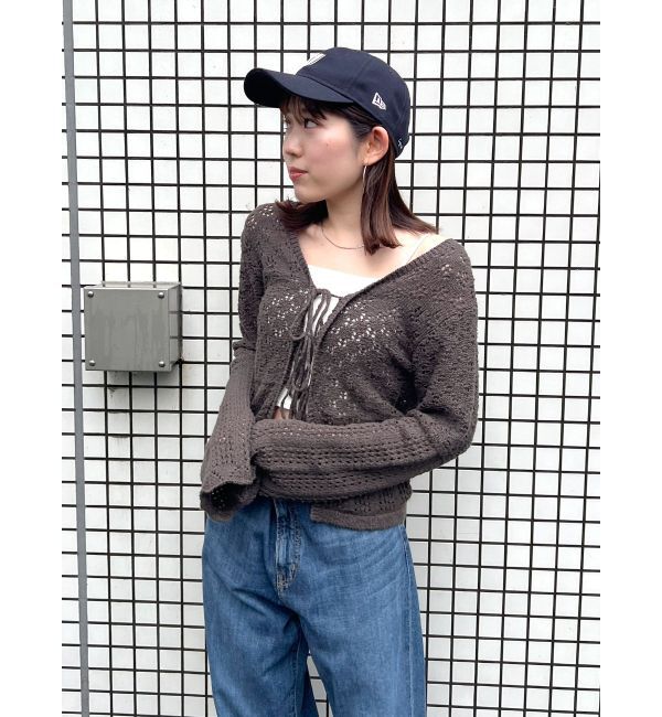 Ungrid「2Way透かし編みニットカーディガン」|カーディガン|