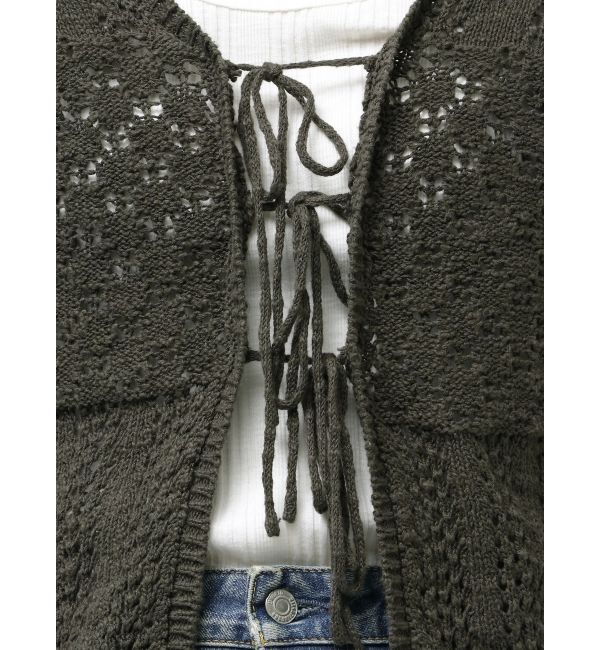 Ungrid「2Way透かし編みニットカーディガン」|カーディガン|