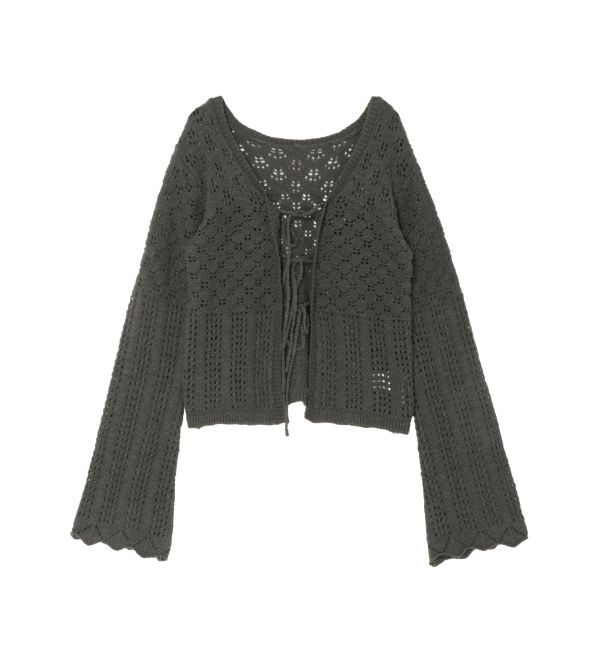 Ungrid「2Way透かし編みニットカーディガン」|カーディガン|