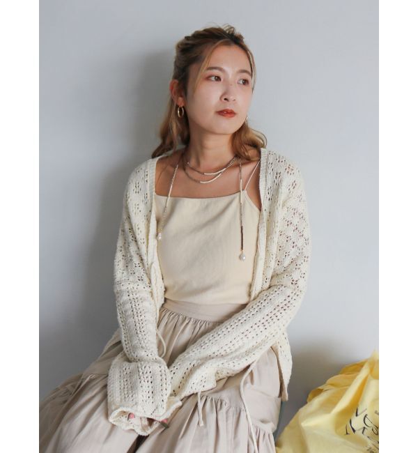 Ungrid「2Way透かし編みニットカーディガン」|カーディガン|