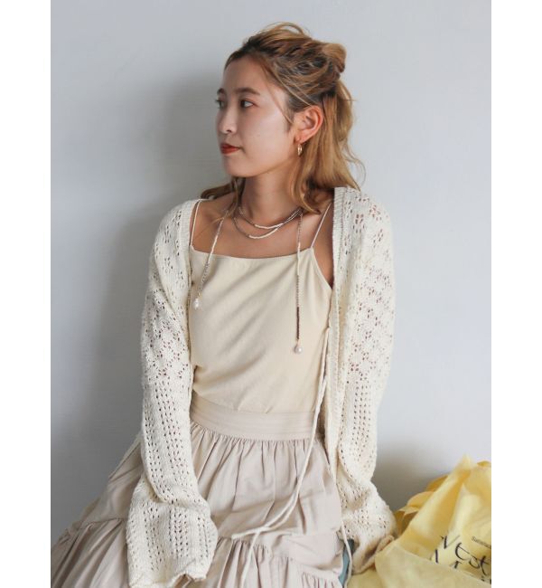 Ungrid「2Way透かし編みニットカーディガン」|カーディガン|