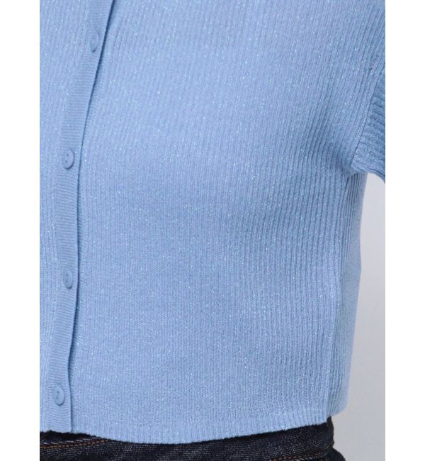 LAGUNAMOON「ラメショートニットカーディガン」|カーディガン|