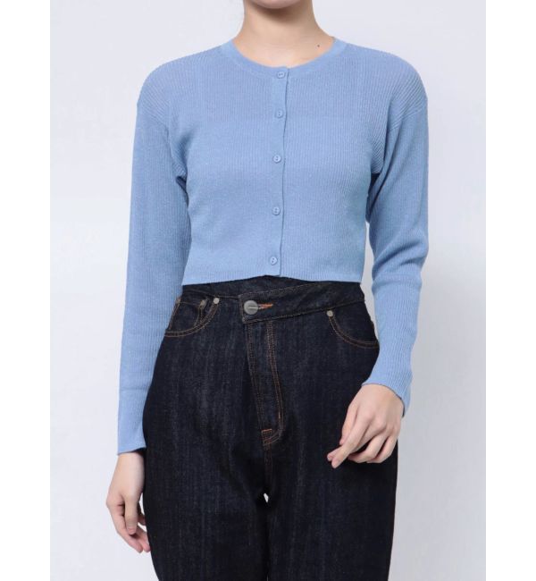 LAGUNAMOON「ラメショートニットカーディガン」|カーディガン|