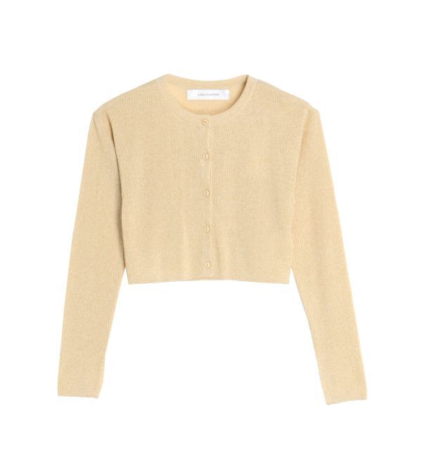 LAGUNAMOON「ラメショートニットカーディガン」|カーディガン|