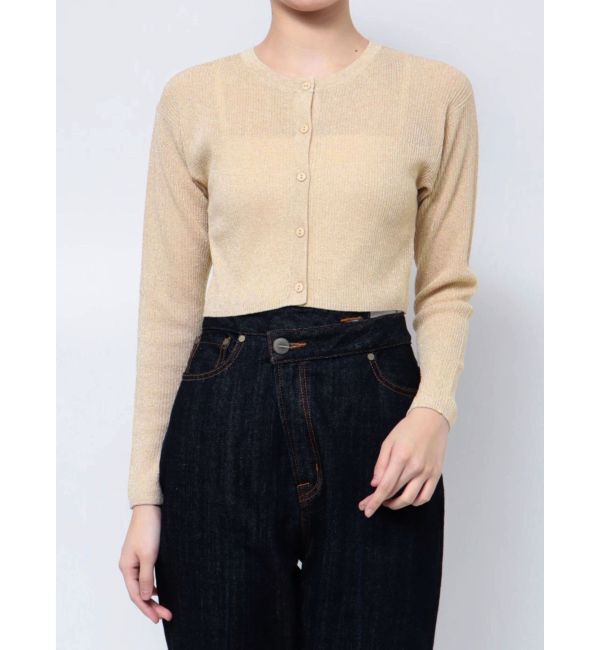 LAGUNAMOON「ラメショートニットカーディガン」|カーディガン|