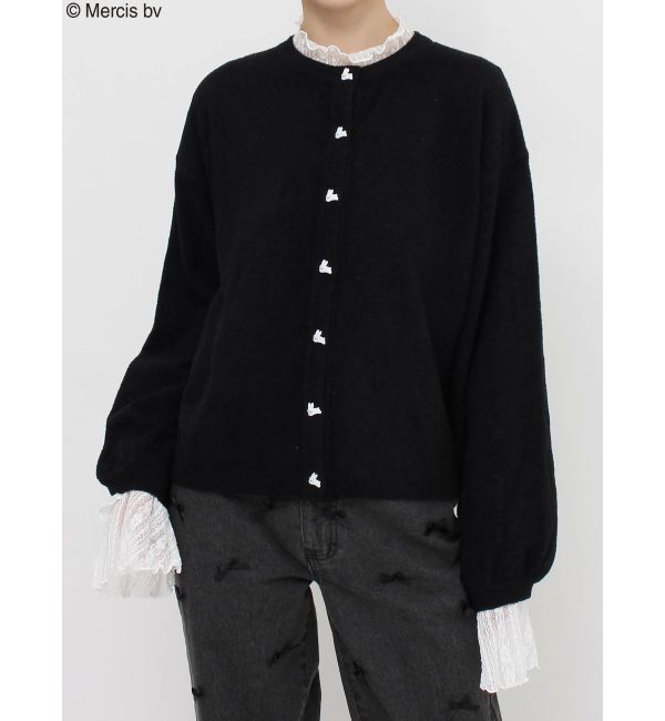 merry jenny「うさぎたちのカーディガン」|カーディガン|ブラック