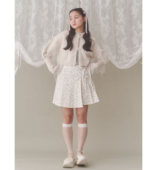 merry jenny「シャーリングチュールニットカーディガン」|カーディガン|