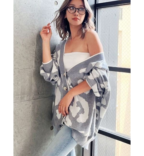 GYDA「Gレオパードハイゲージニットカーディガン」|カーディガン|