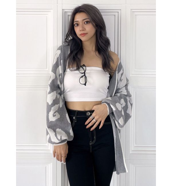 GYDA「Gレオパードハイゲージニットカーディガン」|カーディガン|