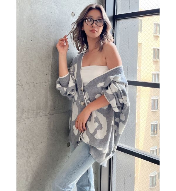 GYDA「Gレオパードハイゲージニットカーディガン」|カーディガン|