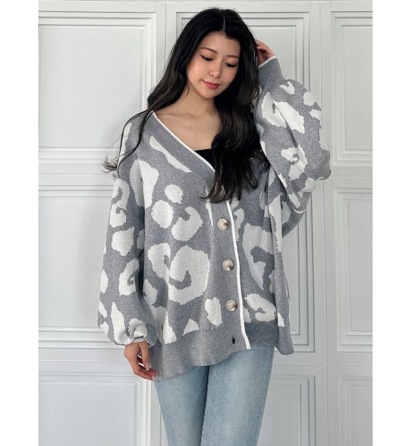 GYDA「Gレオパードハイゲージニットカーディガン」|カーディガン|