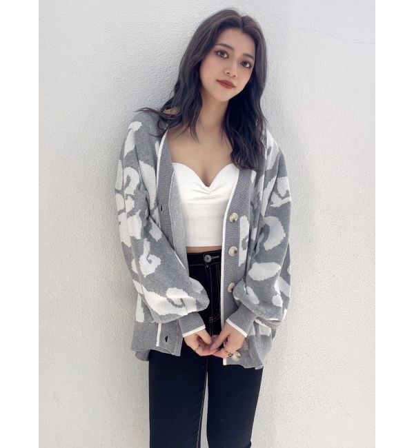 GYDA「Gレオパードハイゲージニットカーディガン」|カーディガン|