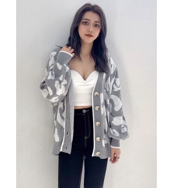 GYDA「Gレオパードハイゲージニットカーディガン」|カーディガン|