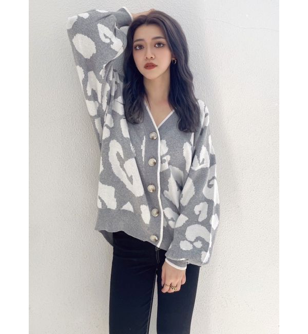 GYDA「Gレオパードハイゲージニットカーディガン」|カーディガン|