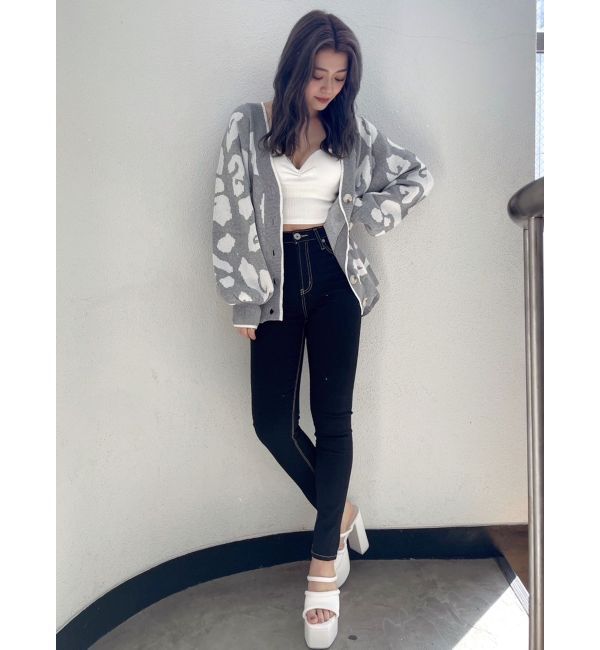 GYDA「Gレオパードハイゲージニットカーディガン」|カーディガン|