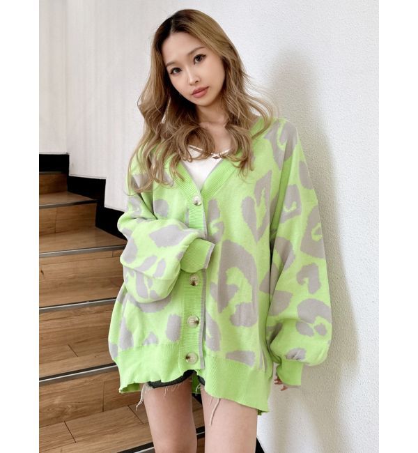 GYDA「Gレオパードハイゲージニットカーディガン」|カーディガン|